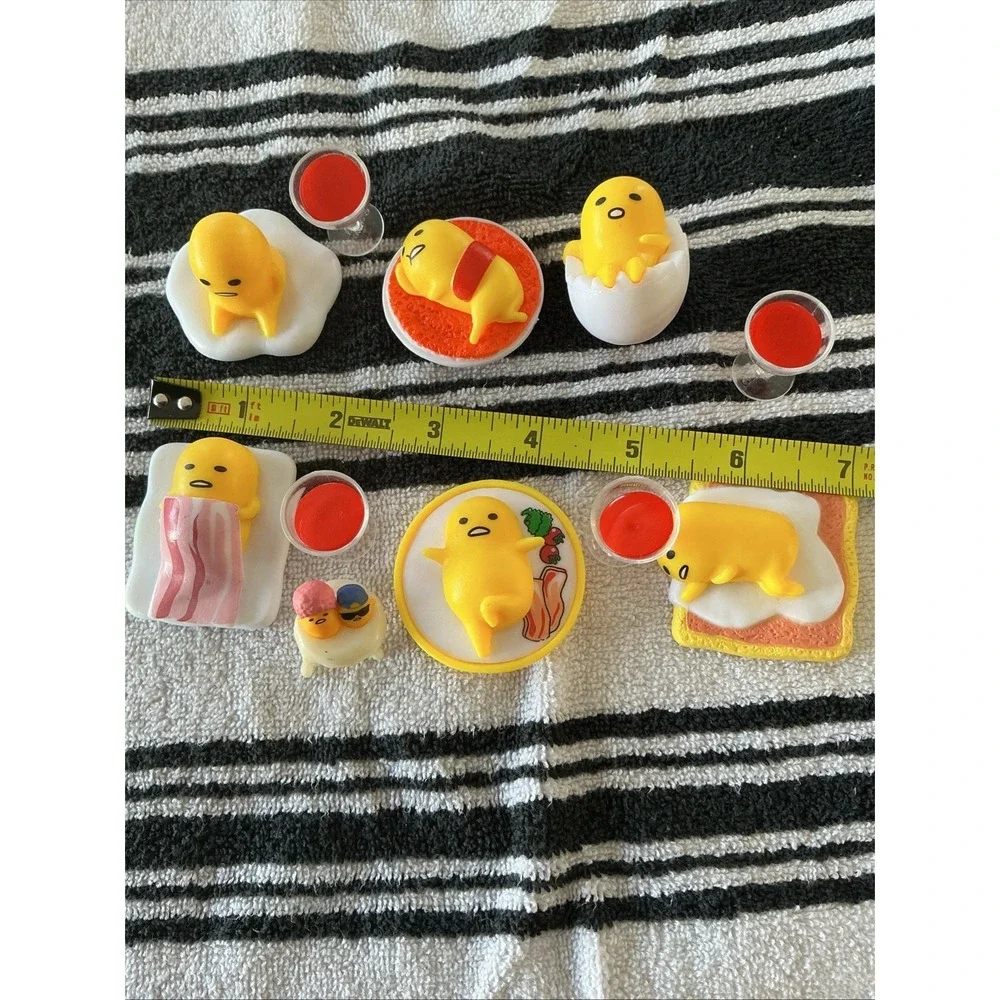 Lot Of Sanrio Gudetama Mini Figs Food Series Gashapon Egg Toast Bacon Rice + Cup